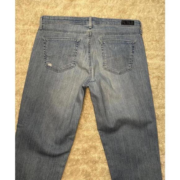 AG Adriano Goldschmeid Stevie Slim light wash distressed capri jeans Size 31 - Picture 4 of 10